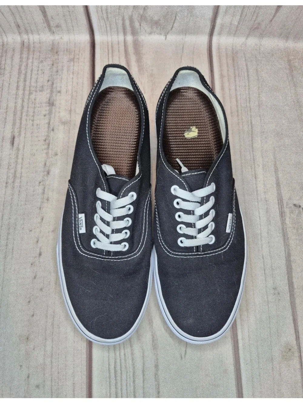 Vans Men’s Size 11.5/ Women’s Size 13 Black White Canvas Skate Shoes - Picture 5 of 11